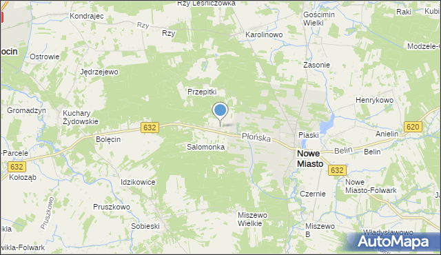 mapa Kadłubówka, Kadłubówka gmina Nowe Miasto na mapie Targeo